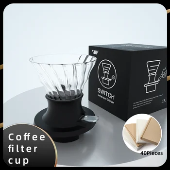 Espresso Kahve makinesi Yeniden Kullanılabilir daldırma V60 Damlatıcı Sepet Fincan Tarzı Kahve Filtresi Ücretsiz filtre kağıdı 40 adet aksesuarları