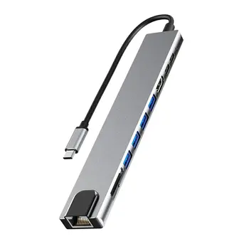 USB C HUB 10 in 1 USB Tip C HDMI uyumlu 4K USB VGA PD 3.5 mm Tam Fonksiyonlu macbook için HUB / Pro / Hava iPad Pro USB C HUB