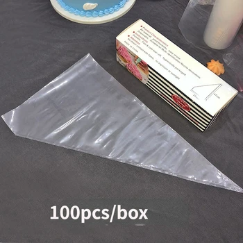 100 Adet sıkma torbası Rulo Tek Kullanımlık pasta torbası Kalın Pişirme Sıkılmış Krema torbası Pişirme Aksesuarları