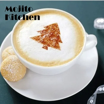 16 adet Mutfak Fantezi Kahve Baskı Şablonu mutfak gereçleri Kahve Sprey Şablon Mutfak Alet Yaratıcı Mutfak Aksesuarları