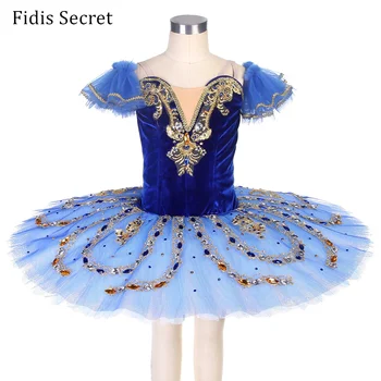 Raymonda Mavi Profesyonel Yüksek Kaliteli Gözleme Tutu Elbise Kızlar için, mavi Kuş Klasik Bale Dans Performansı Sahne Kostümleri
