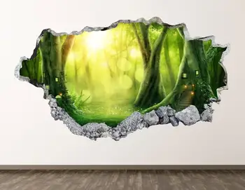 Içinde Orman Duvar Çıkartması-Doğa Ağaçları 3D Çökerttiğini duvar sanatı yapışkanı Çocuk Odası Dekor Vinil Ev Posteri Özel Hediye KD877