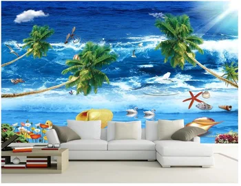 3D duvar resimleri duvar kağıdı özel 3d fotoğraf duvar kağıdı Taze Deniz Manzarası Güzel Deniz Manzarası Akdeniz duvar Tarzı TV Kanepe duvar kağıdı