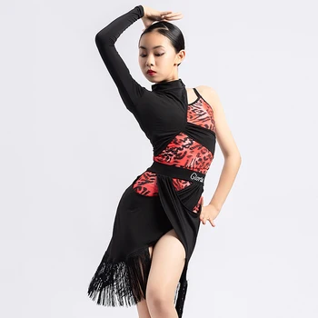 Saçak Tango Elbise Kız Sahne Kostüm Yaz Latin Uygulama Giyim Dokunun Dans Giyim Samba Kostüm Salsa Dansçı Kıyafeti DL8408