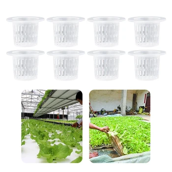 20 Adet Topraksız Kültür Sepeti Balkon Geniş Dudak Bahçe Bitki Büyümek Örgü Pot Yuvarlak Klon Net Fincan Sebze Oluklu Hidroponik İçin
