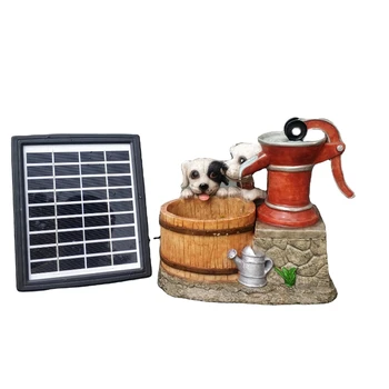 Reçine Güneş Enerjili Köpek Varil Masaüstü Güneş Enerjili su Çeşmesi