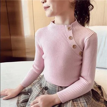 Kız Kazak Çocuklar Bebek Ceket Dış Giyim 2021 Ucuz Kalınlaşmak Sıcak Kış Sonbahar Örgü Üstleri Saf Pamuklu çocuk giyim