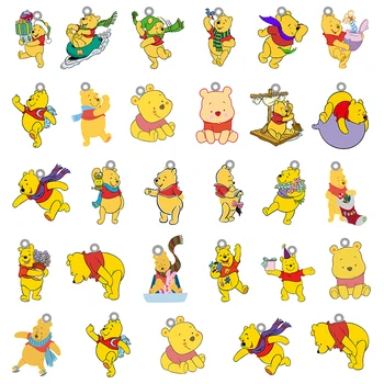 Disney Winnie the Pooh Animasyon Şekli Epoksi Reçine Sevimli Kolye Akrilik Takı DIY Yapma Aksesuarları Moda takı TTH275