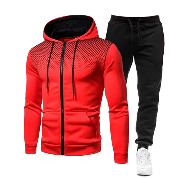 Erkek Setleri Rahat Moda Eşofman Erkek Ceket ve Sweatpants Sonbahar Kış İki Adet Spor Artı Boyutu Giyim Erkek