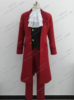 Anime! Gyakuten Saiban Miles Edgeworth Gotik Kırmızı Üniforma Cosplay Kostüm Günlük Suit Özel Herhangi Boyutu yapılan Unisex Ücretsiz Kargo