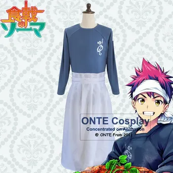 ONTE Shokugeki hiçbir Soma Cosplay Giyim T-Shirt Yukihira Souma T Shirt / Beyaz Önlük Parti Anime Üstleri