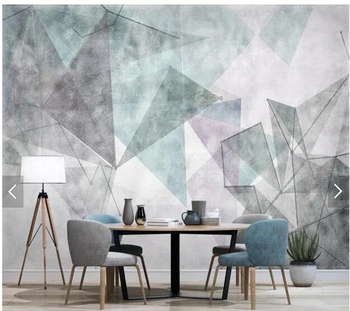 Özelleştirilmiş 3d papel de parede, soyut çizgiler şimdi geometrik duvar resimleri için oturma odası yatak odası yemek odası arka plan ev dekor