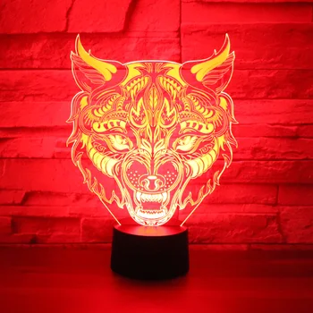 3D LED gece lambası leopar ön 7 renk ışık ile ev dekorasyon için lamba inanılmaz görselleştirme optik Illusion harika