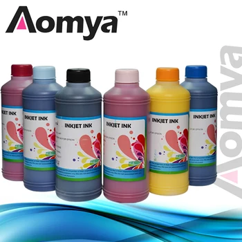 Aomya Özel boya dolum mürekkep 6C Su bazlı Boya mürekkep için Uyumlu Epson L100/L110 / L200 / L800 yazıcı Mürekkep 1000ml / şişe