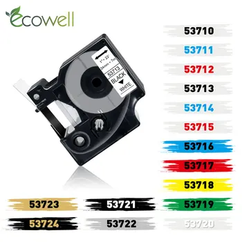 Ecowell 24mm Çok Renkli 53713 53710 53716 53717 53718 için Uyumlu Dymo D1 yazıcı şerit Dymo LabelManage 500TS 450 Duo
