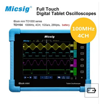 Micsig Dijital Osiloskop TO1104 100 MHz 4CH 28 Mpts Taşınabilir Dokunmatik Tablet Osiloskoplar Otomotiv Teşhis Oscilloscop