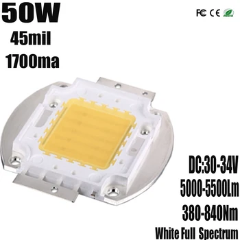 1 ADET 50W Yüksek Güç LED çip Tam Spektrum 380-840nm Büyümek LED DIY akvaryum ışığı İçin Harika Akvaryum veya Bitki Hızlı Büyümek