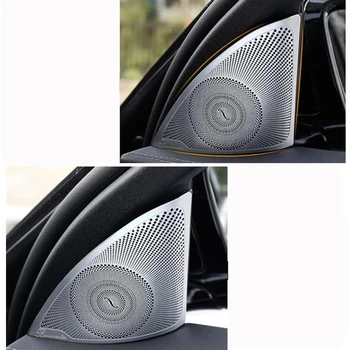 Mercedes Benz S sınıfı için S320 S350 W222 2014-2020 Paslanmaz Araba A-pillar hoparlör kapı iç hoparlör ses Boynuz Kapak Trim