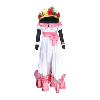 anime cosplay Final Fantasy LaLaFell Cosplay kostümleri ile çiçekler şapka 11