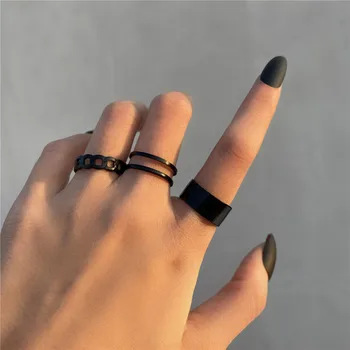 7 adet moda takı Yüzük Seti Sıcak Satış Metal İçi Boş Yuvarlak Açılış Kadınlar Parmak Yüzük Kişiselleştirilmiş İşaret Parmağı Knuckle Yüzük