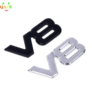 Otomatik Metal alaşım 3D V8 Logo rozet çıkartma krom yan kanat amblem Sticker araba