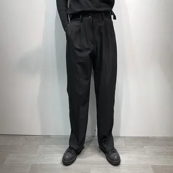 Erkek günlük giysi 2022 Yeni Büyük Harajuku Tarzı Basit Düz Renk Gevşek İnce Çok Yönlü düz pantolon