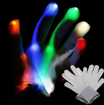 Clubbing Parti Dans Cadılar Bayramı yanıp sönen LED eldiven Parmak Light Up Glow eldiven süslü elbise ışık gösterisi Noel şenlikli prop
