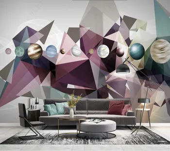 Papel de parede Modern minimalist soyut katı geometrik yıldızlı gökyüzü duvar kağıdı duvar, oturma odası ev dekor