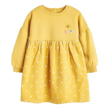 Küçük maven 2022 Bebek Kız Sonbahar rahat elbise pamuklu uzun kollu tişört Çiçek Güzel Giysiler Çocuk Kız Çocuklar için 2-7 yıl