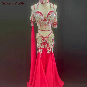 Oryantal Dans Kostüm Set Hint Elbise Kadın Cusomzied Yetişkin Çocuk Oryantal Dans Performansı Takım Elbise Kız Oryantal Tribal Kıyafet