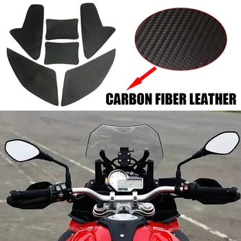 Karbon Fiber Deri Motosiklet Tank Çekiş Yan Ped Gaz Yakıt Diz Kavrama Sticker Çıkartma BMW S1000XR S1000 XR S1000XR