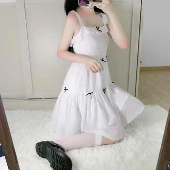 Japon Tarzı Tarzı Dungaree Elbise kadın Tatlı Yaz Yay Ölümsüz Şifon İlk Aşk Etek 2020 Yeni Stil lolita elbise
